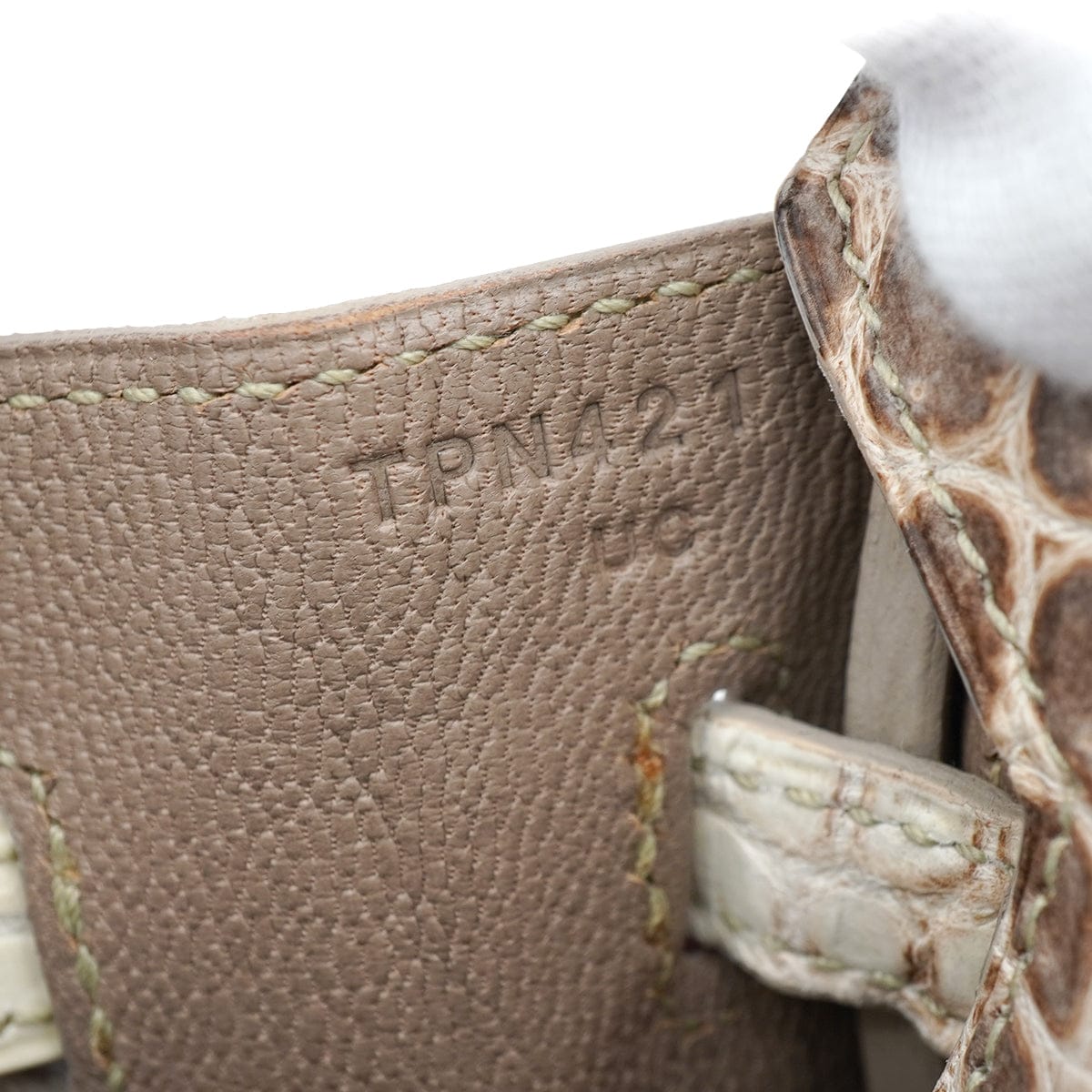 PURPOSE HERMES BIRKIN 25 HIMALAYA CROCODILE NILOTICUS MAT HAND BAG 2015 T STAMP PALLADIUM HARDWARE 90327986