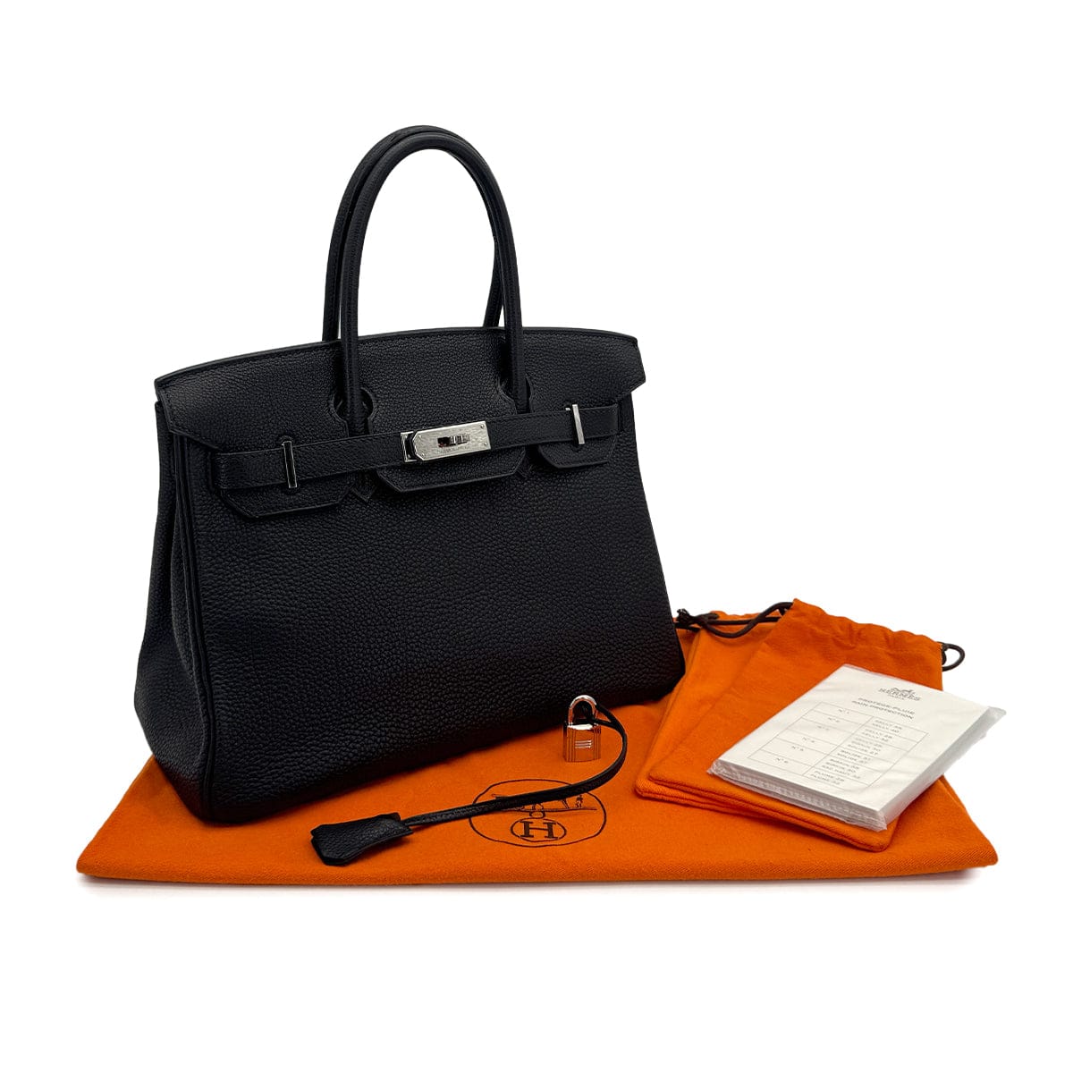 PURPOSE HERMES BIRKIN 30 BLACK TOGO HAND BAG □I PALLADIUM HARDWARE 90309801