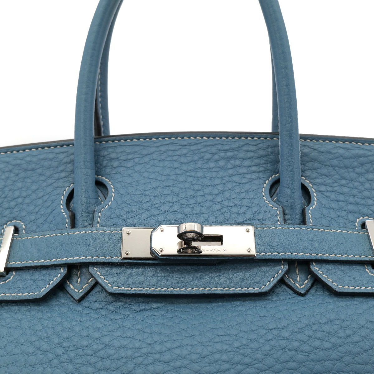 PURPOSE HERMES BIRKIN 30 BLUE JEAN TAURILLON CLEMENCE HAND BAG ▢K SHW 90302641