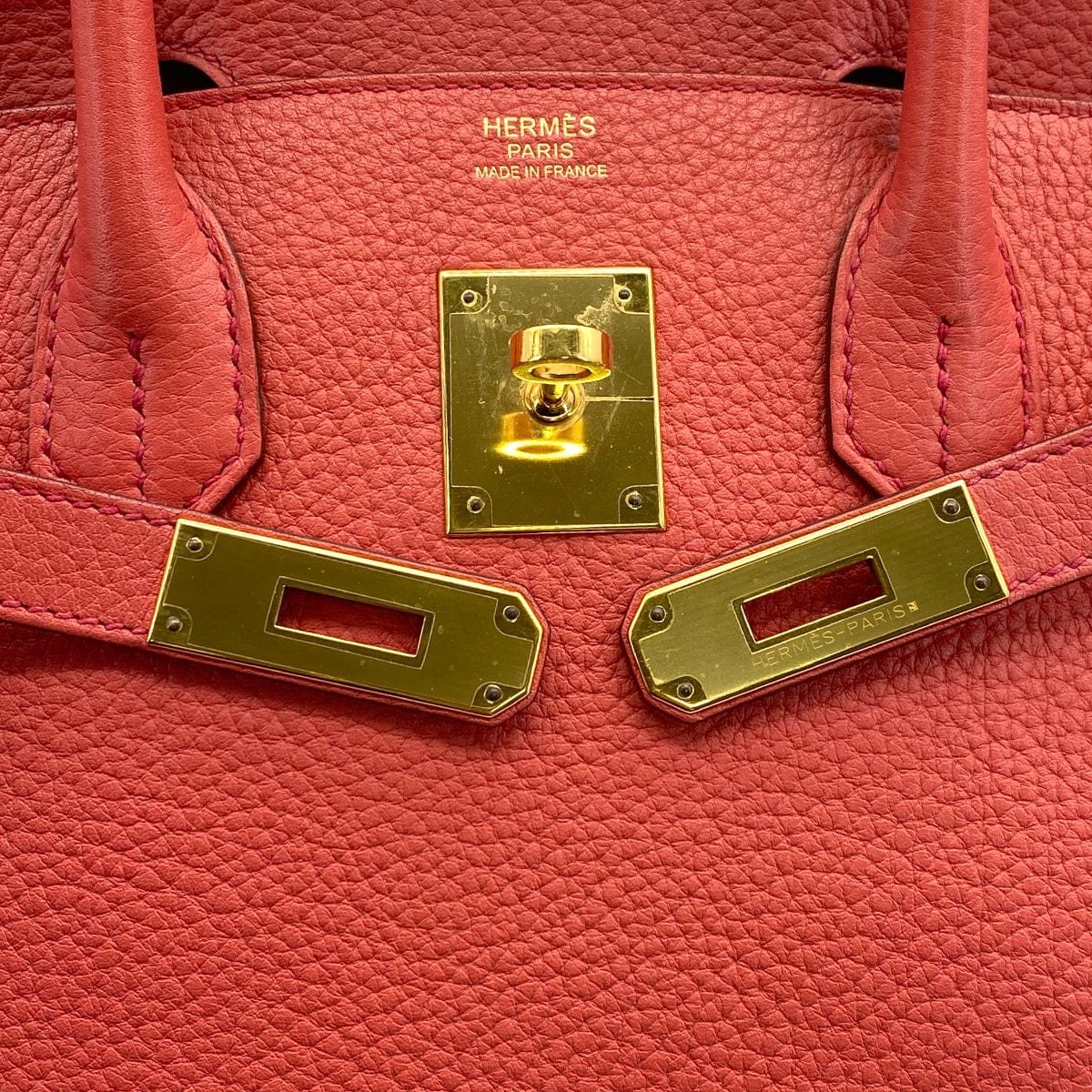 PURPOSE HERMES BIRKIN 30 ROUGE PIVOINE TAURILLON CLEMENCE HAND BAG 2015 T STAMP GOLD HARDWARE 90317928