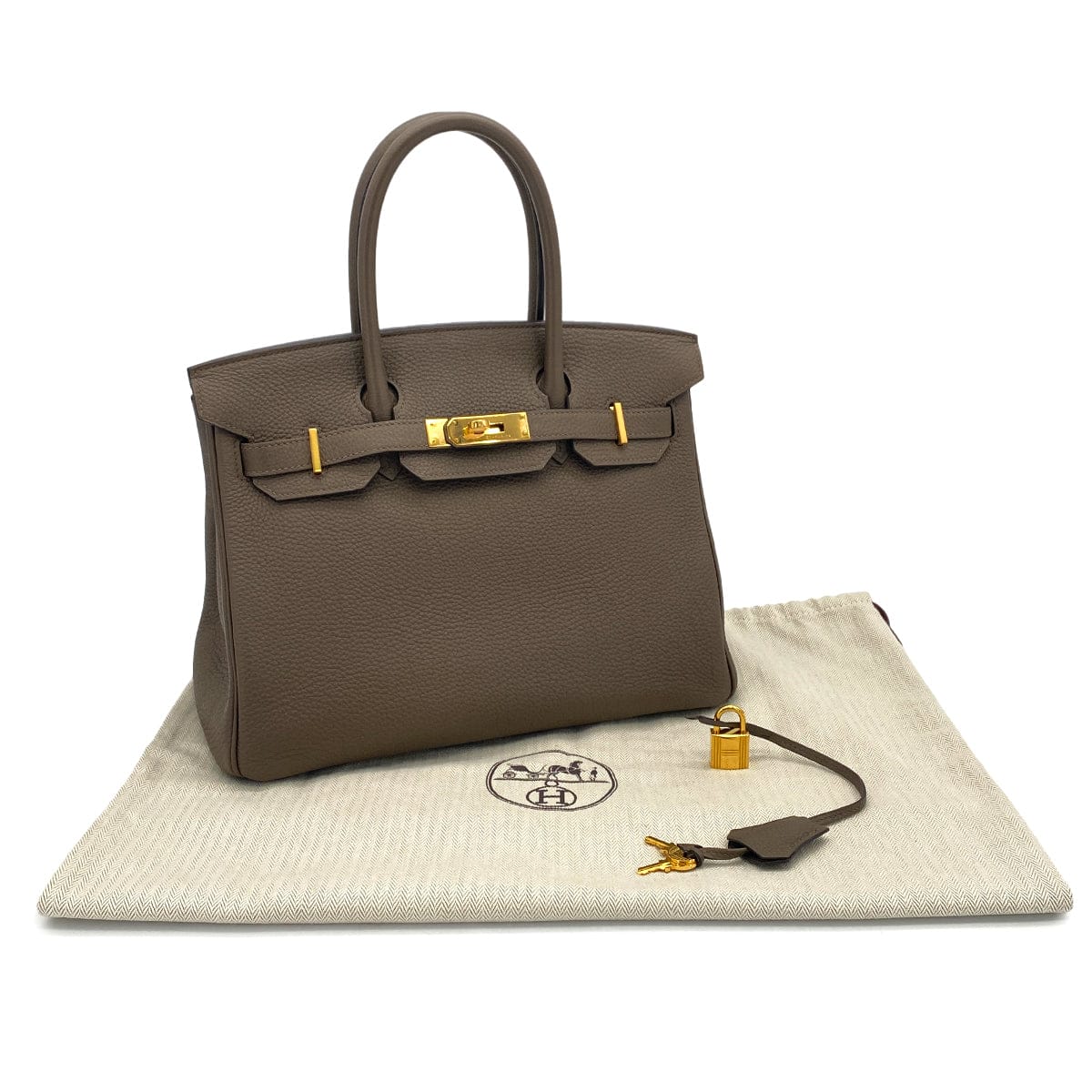 PURPOSE HERMES BIRKIN 30 TAUPE TOGO HAND BAG 2013 SQUARE Q GOLD HARDWARE 90327247