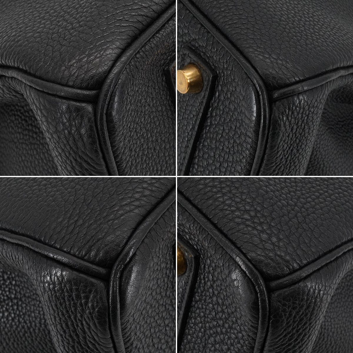 PURPOSE HERMES BIRKIN 35 BLACK TOGO HAND BAG 2003 SQUARE G GOLD HARDWARE 90340160