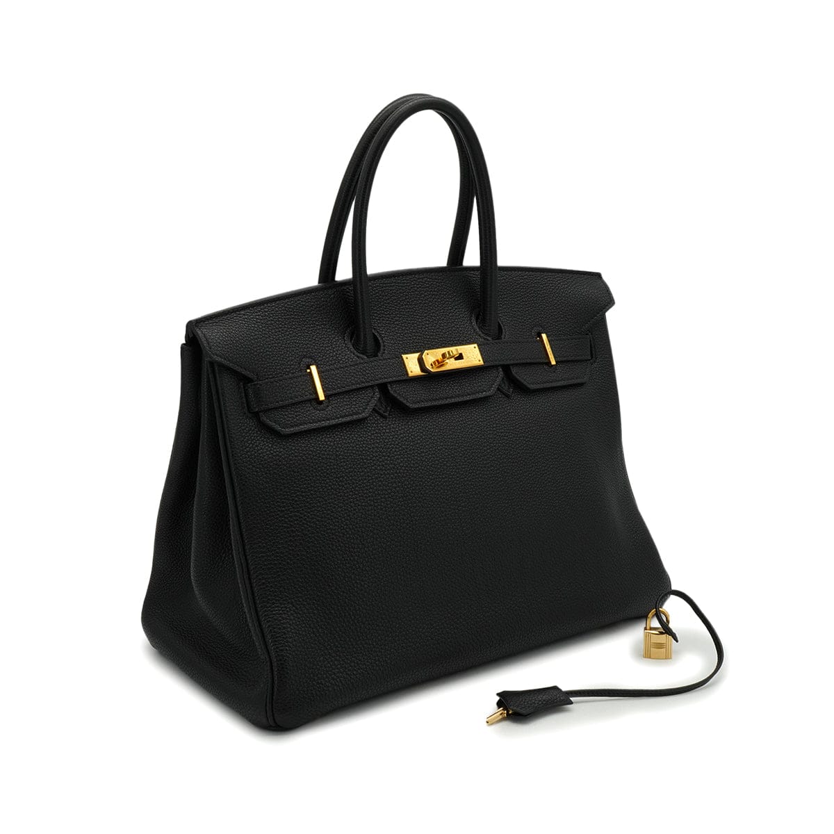 PURPOSE HERMES BIRKIN 35 BLACK TOGO HAND BAG 2003 SQUARE G GOLD HARDWARE 90340160