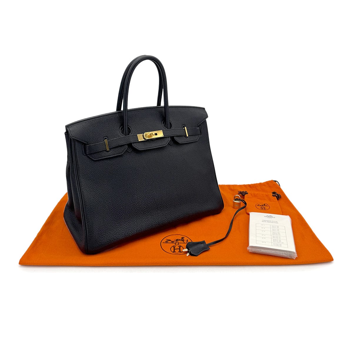 PURPOSE HERMES BIRKIN 35 BLACK TOGO HAND BAG □K GHW 90305900