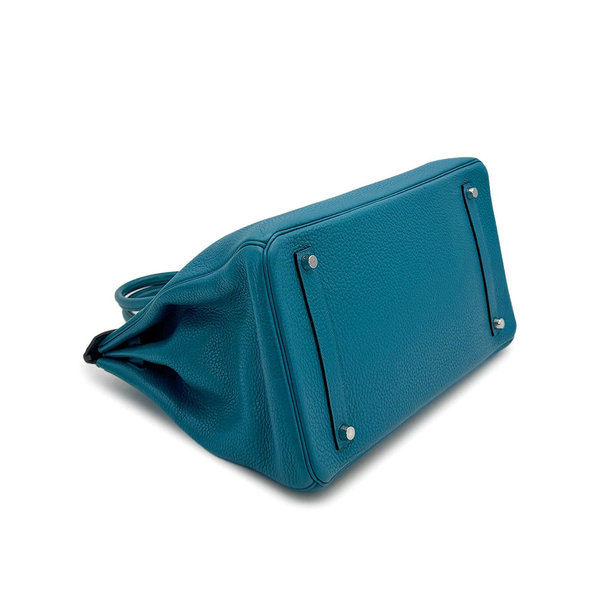 PURPOSE HERMES BIRKIN 35 BLUE IZMIR TAURILLON CLEMENCE HAND BAG 2013 SQUARE Q PALLADIUM HARDWARE 90318521