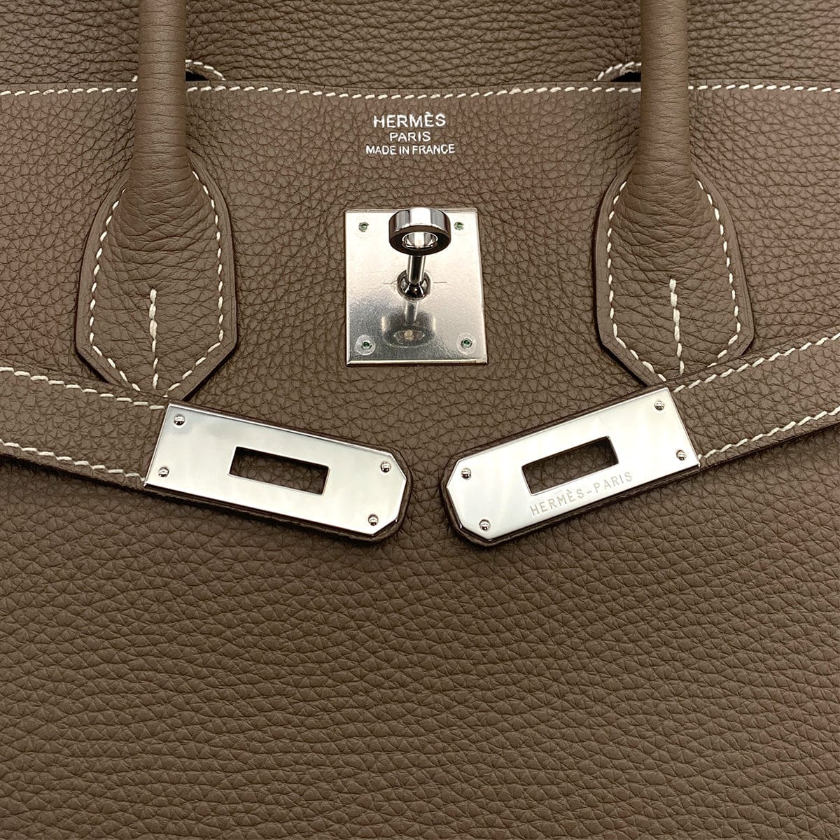 PURPOSE HERMES BIRKIN 35 ETOUPE TAURILLON CLEMENCE HAND BAG ▢N PALLADIUM HARDWARE 90309730