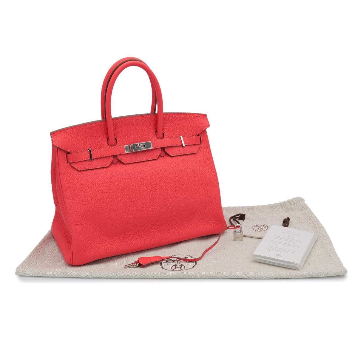 PURPOSE HERMES BIRKIN 35 ROSE JAIPUR TAURILLON CLEMENCE HAND BAG 2012 SQUARE P PALLADIUM HARDWARE 90322917