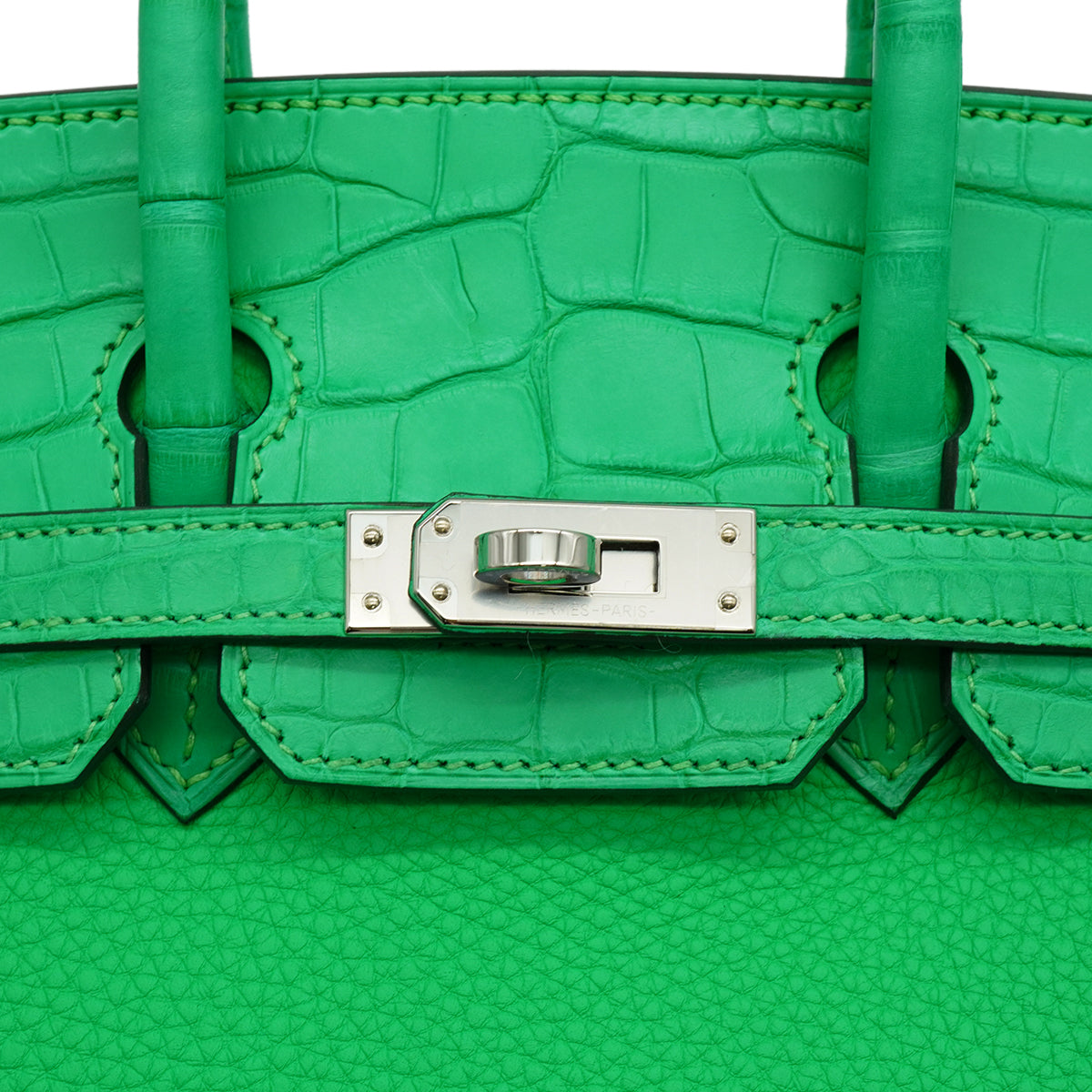 PURPOSE HERMES BIRKIN TOUCH 25 VERT COMICS TOGO ALLIGATOR HAND BAG 2023 B STAMP PALLADIUM HARDWARE 90343413