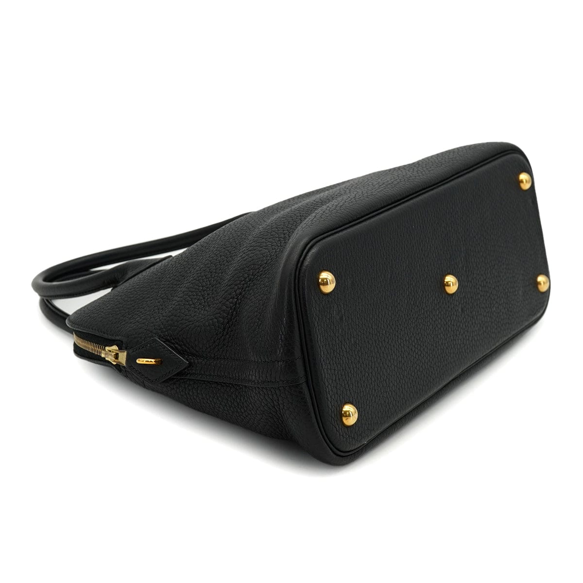 PURPOSE HERMES BOLIDE 31 BLACK TOGO HAND SHOULDER BAG 2004 SQUARE H GOLD HARDWARE 90326836