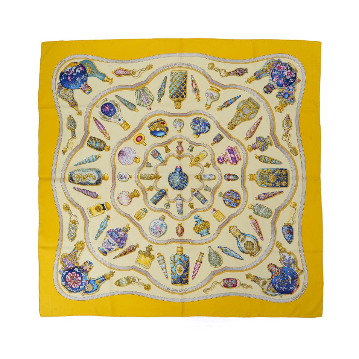 PURPOSE HERMES CARRE 90 QU' IMPORTE LE FLACON SCARF SILK YELLOW 90304192