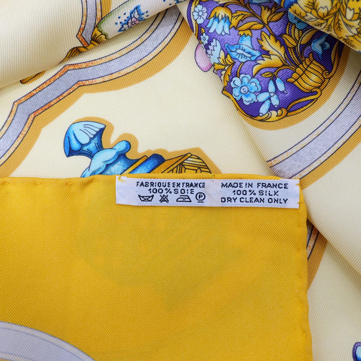 PURPOSE HERMES CARRE 90 QU' IMPORTE LE FLACON SCARF SILK YELLOW 90304192