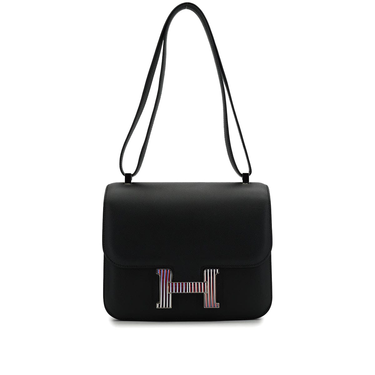 PURPOSE HERMES CONSTANCE3 24 OPTIQUE BLACK VEAU MONSIEUR SHOULDER BAG 2019 D STAMP PALLADIUM HARDWARE 90326730