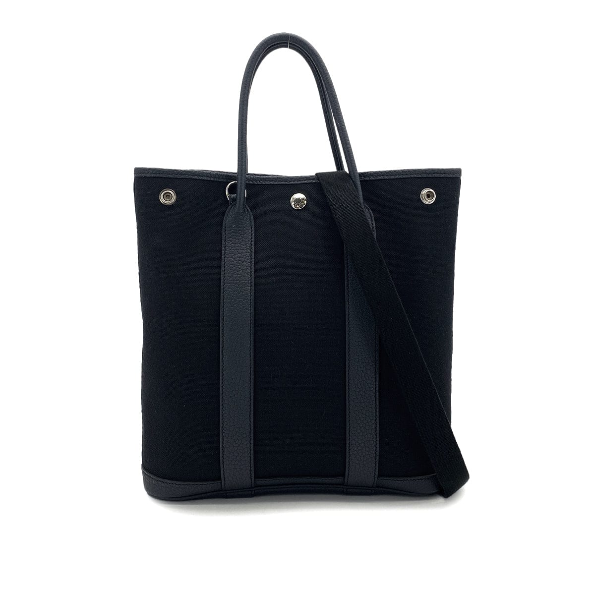 PURPOSE HERMES GARDEN FILE PM TOILE MILITARY VEAU NEGONDA BLACK BLUE INDIGO TOTE SHOULDER BAG 2020 Y STAMP 90327073