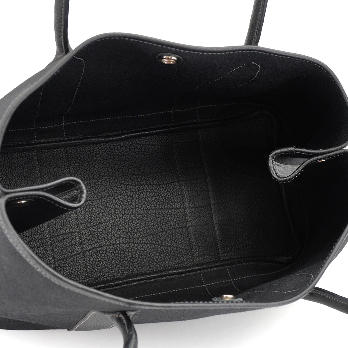 PURPOSE HERMES GARDEN PARTY PM BLACK TOILE OFFICIER HAND SHOULDER BAG 2003 SQUARE G 90326847