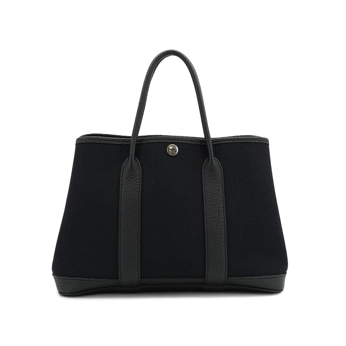 PURPOSE HERMES GARDEN PARTY TPM BLACK TOILE MILITAIRE  HAND BAG 2018 C STAMP 90327072