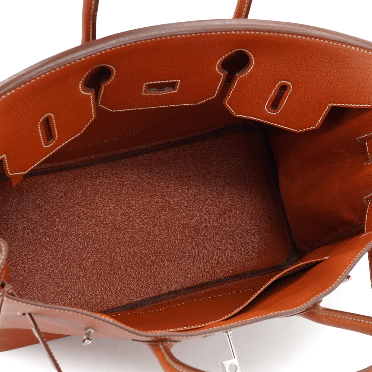 HERMES HAUT A COURROIES 32 BRIQUE CHEVRE HAND BAG 2006 SQUARE J PALLADIUM HARDWARE  DXBS6657