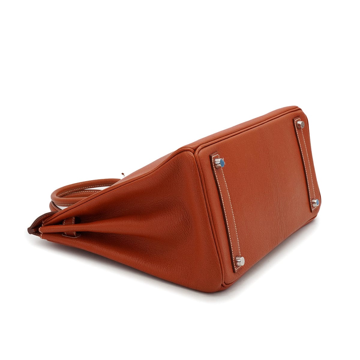 HERMES HAUT A COURROIES 32 BRIQUE CHEVRE HAND BAG 2006 SQUARE J PALLADIUM HARDWARE  DXBS6657