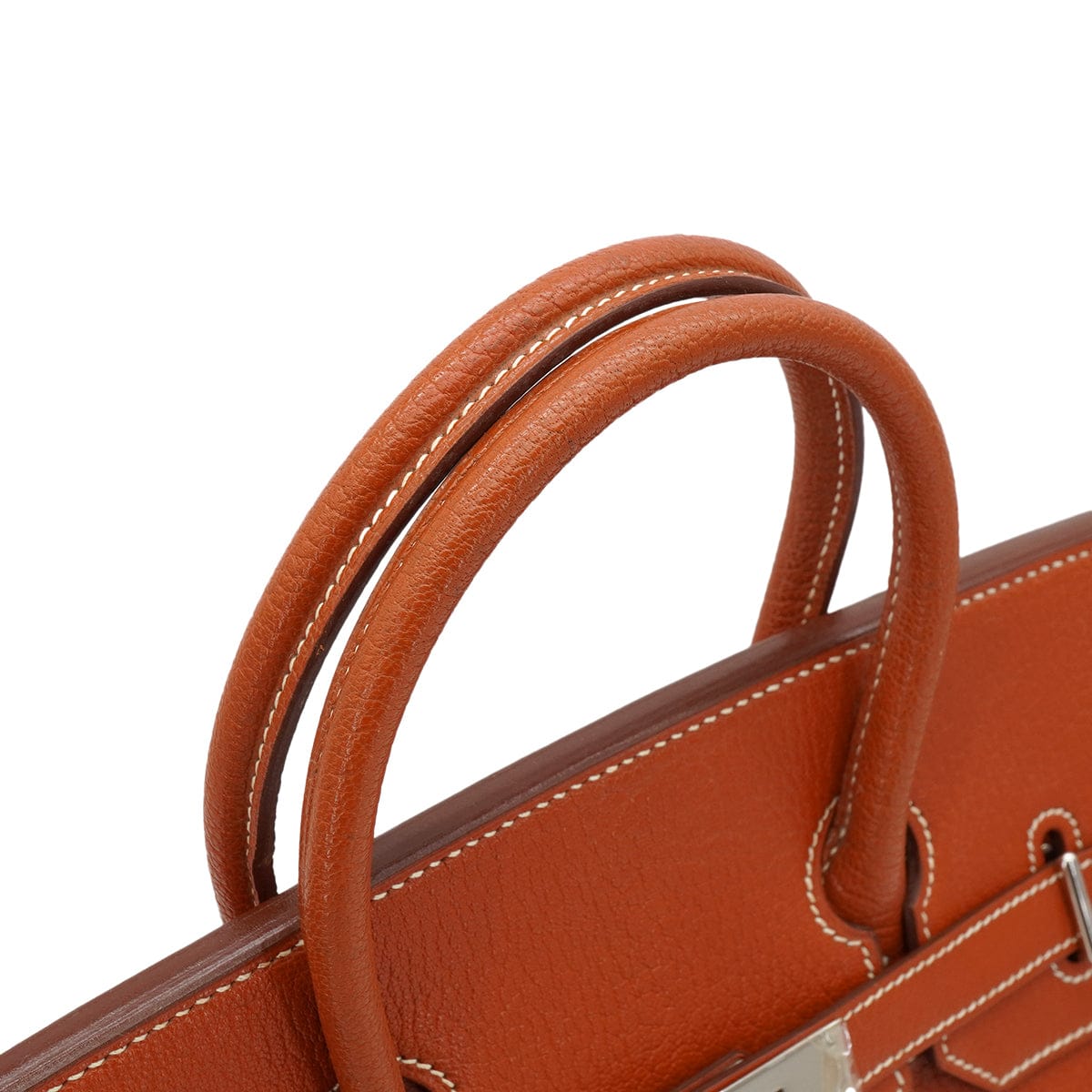HERMES HAUT A COURROIES 32 BRIQUE CHEVRE HAND BAG 2006 SQUARE J PALLADIUM HARDWARE  DXBS6657