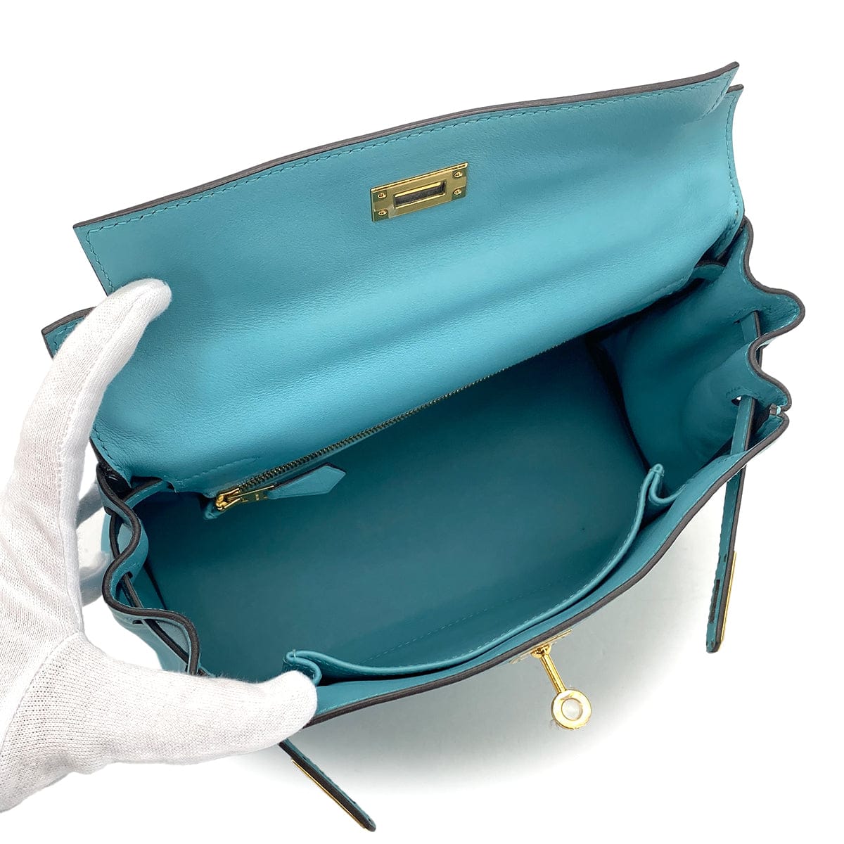 PURPOSE HERMES KELLY 25 RETOURNE BLUE SAINT CYR SWIFT HAND SHOULDER BAG 2015 T GOLD HARDWARE 90327251