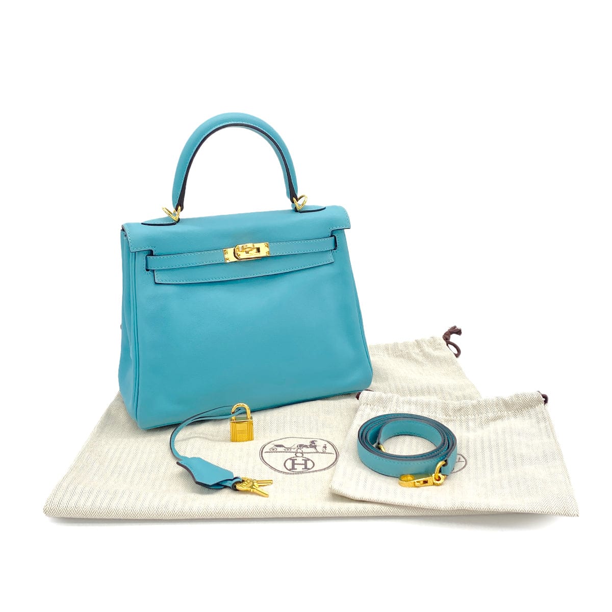 PURPOSE HERMES KELLY 25 RETOURNE BLUE SAINT CYR SWIFT HAND SHOULDER BAG 2015 T GOLD HARDWARE 90327251