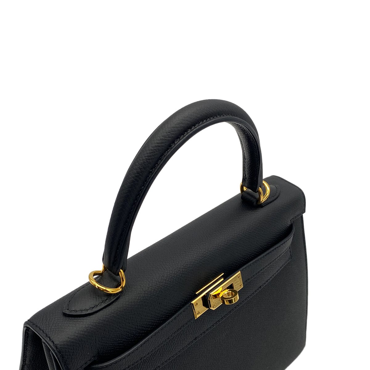 PURPOSE HERMES KELLY 25 SELLIER BLACK EPSOM HAND SHOULDER BAG 2021 Z STAMP GOLD HARDWARE 90325333