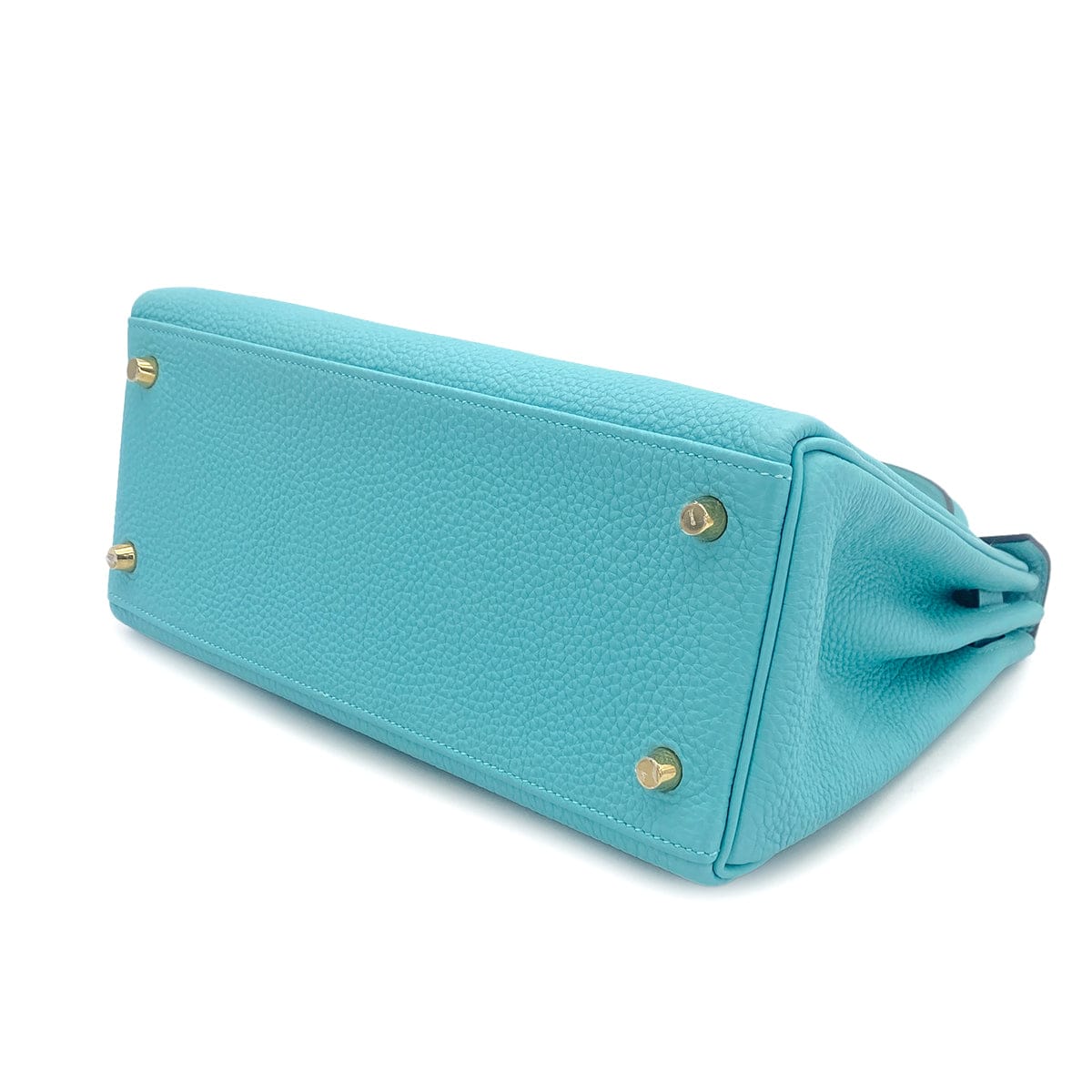 PURPOSE HERMES KELLY 28 RETOURNE BLUE ATOLL TOGO HAND SHOULDER BAG T GOLD HARDWARE 90309264