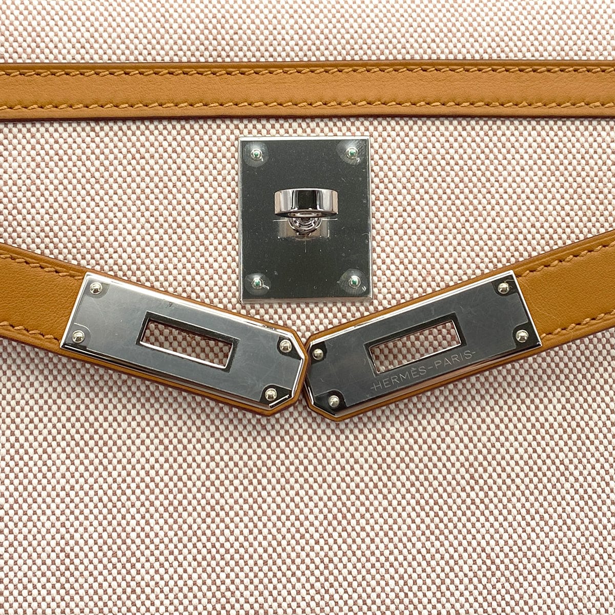 PURPOSE HERMES KELLY 28 SELLIER BISCUIT TOILE H VEAU SWIFT HAND SHOULDER BAG 2021 Z STAMP PALLADIUM HARDWARE 90327051