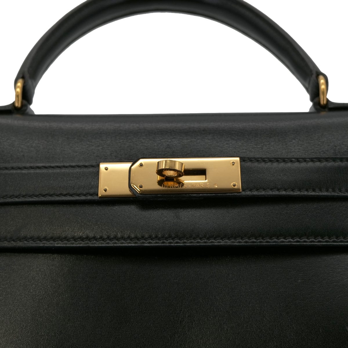 PURPOSE HERMES KELLY 28 SELLIER BLACK BOX CALF HAND SHOULDER BAG 〇U GHW 90301088