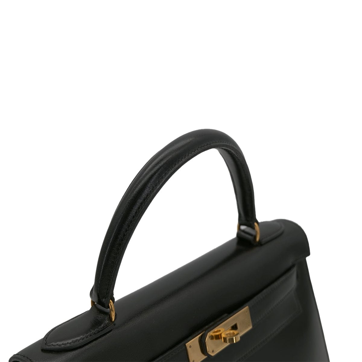 PURPOSE HERMES KELLY 28 SELLIER BLACK BOX CALF HAND SHOULDER BAG 〇U GHW 90301088