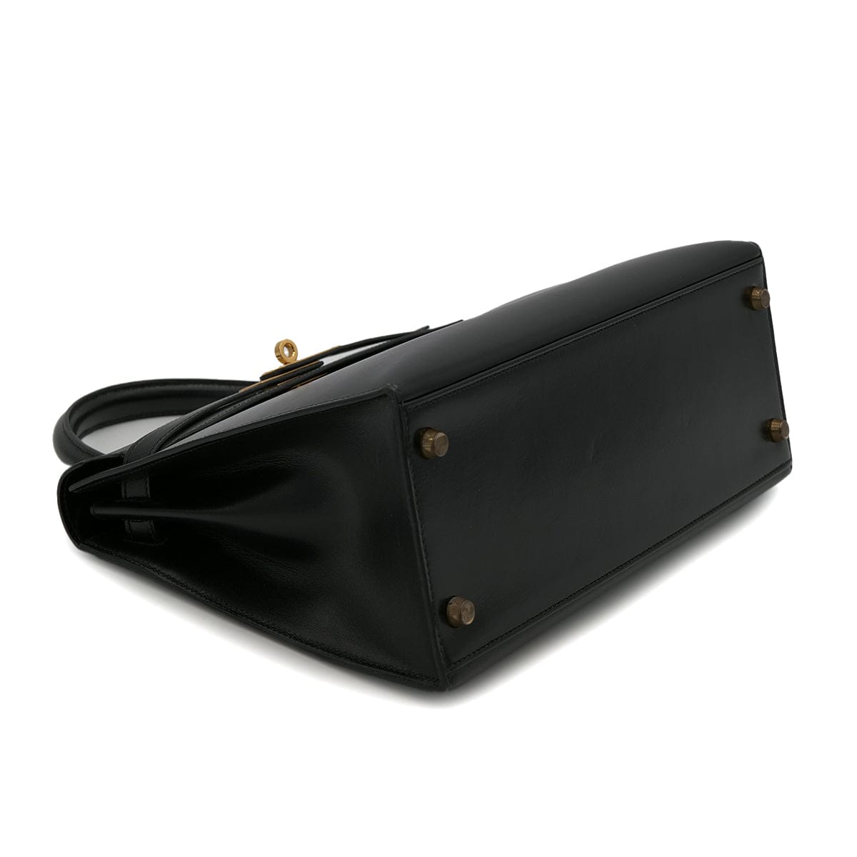 PURPOSE HERMES KELLY 28 SELLIER BLACK BOX CALF HAND SHOULDER BAG 〇U GHW 90301088
