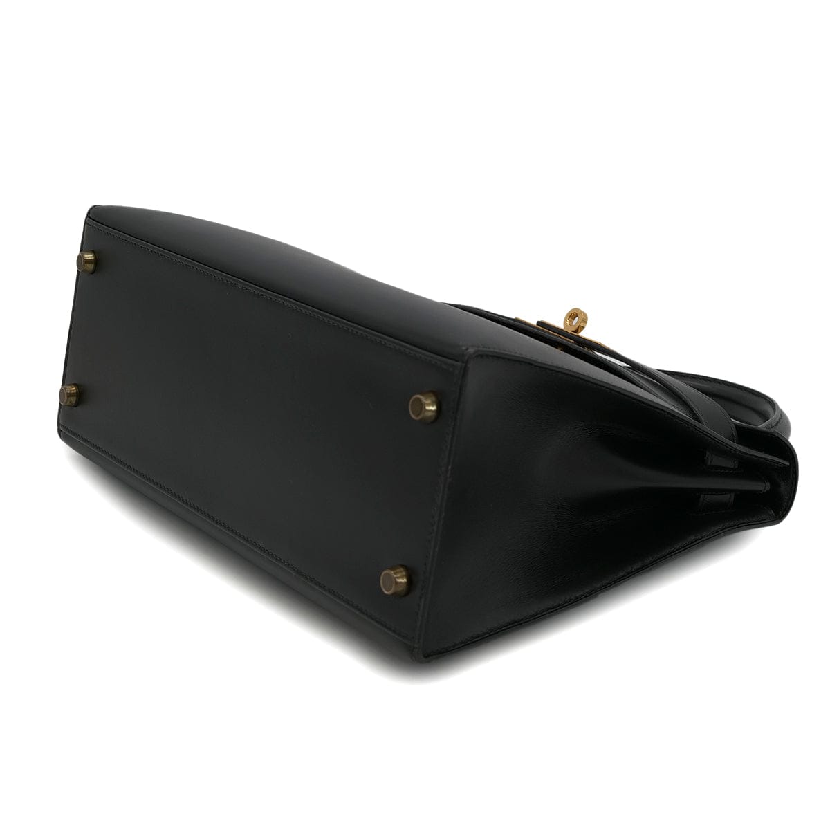 PURPOSE HERMES KELLY 28 SELLIER BLACK BOX CALF HAND SHOULDER BAG 〇U GHW 90301089