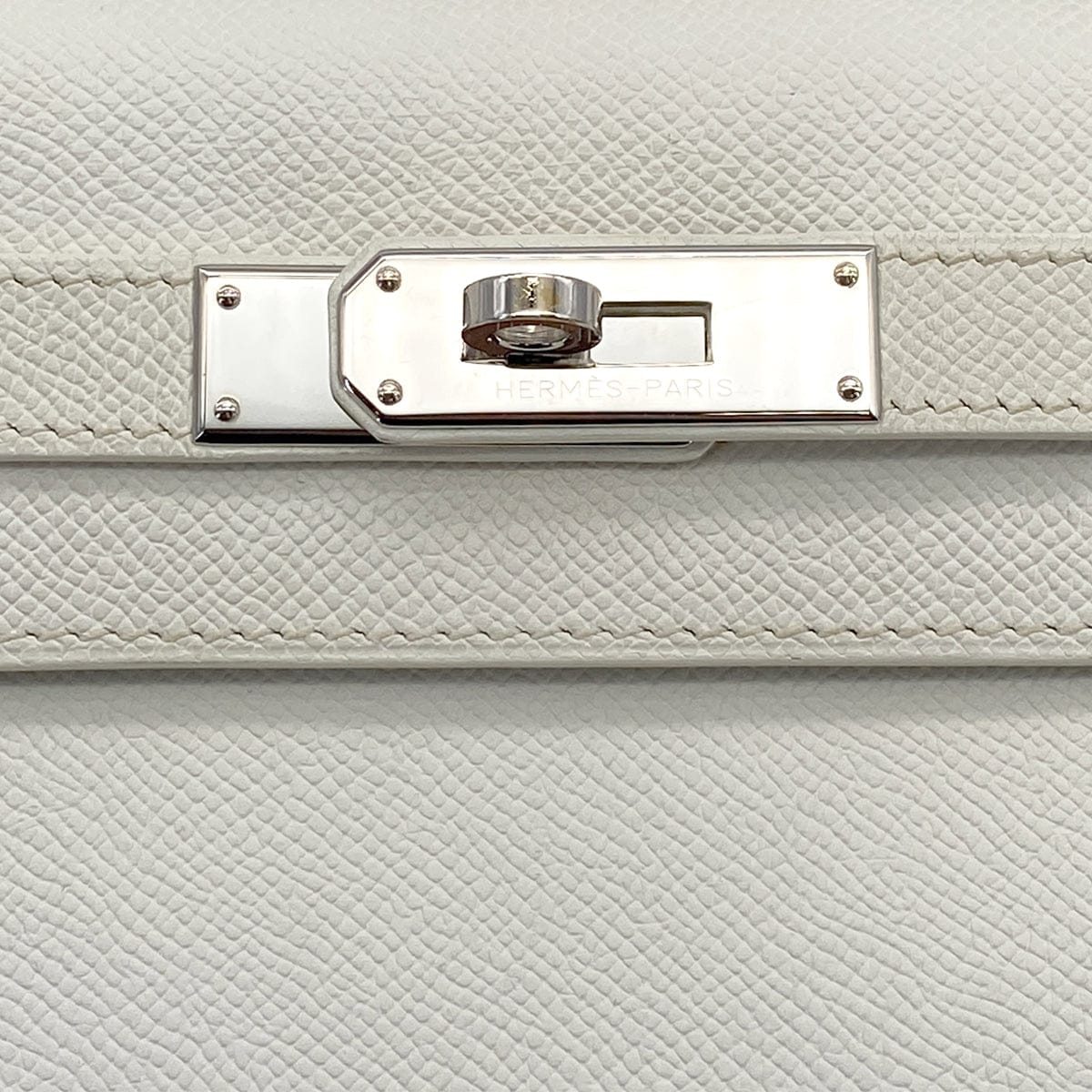 PURPOSE HERMES KELLY 28 SELLIER WHITE VEAU EPSOM HAND SHOULDER BAG □L PALLADIUM HARDWARE 90310266