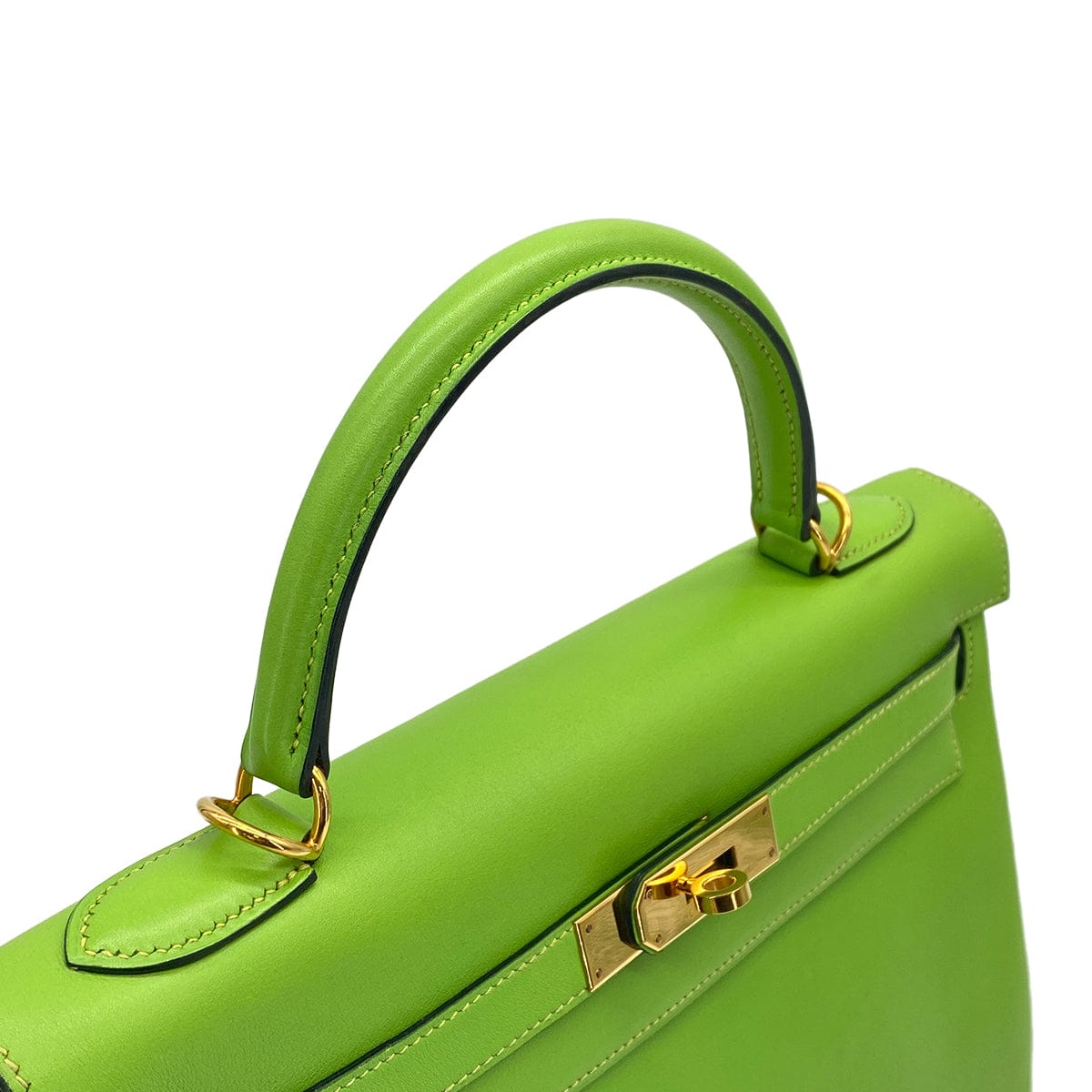 PURPOSE HERMES KELLY 32 RETORNE APPLE GREEN VEAU GULLIVER HAND SHOULDER BAG 2001 SQUARE E GOLD HARDWARE 90320996