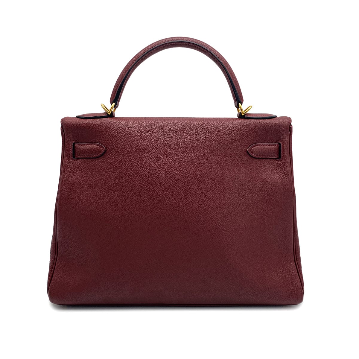 HERMES KELLY 32 RETORNE ROUGE H TOGO HAND BAG 2001 SQUARE E GOLD HARDWARE 90324279