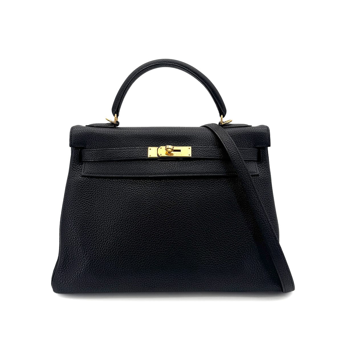 PURPOSE HERMES KELLY 32 RETOURNE BLACK TOGO HAND SHOULDER BAG □G GHW 90292887