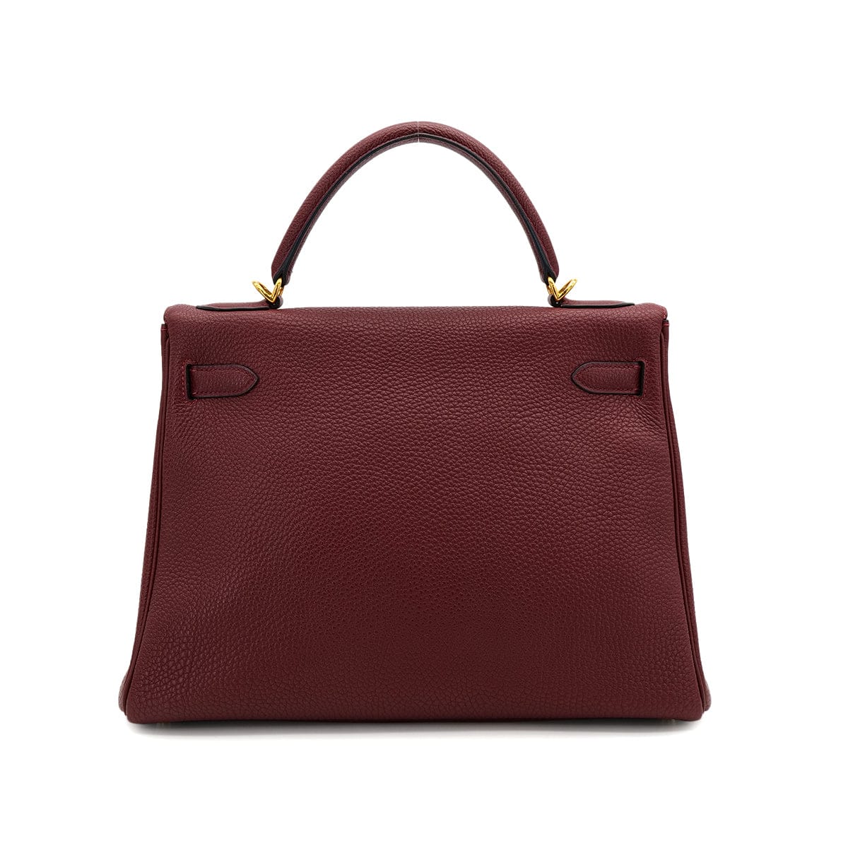 PURPOSE HERMES KELLY 32 RETOURNE ROUGE H TOGO HAND BAG 2004 SQUARE H GOLD HARDWARE 90309799