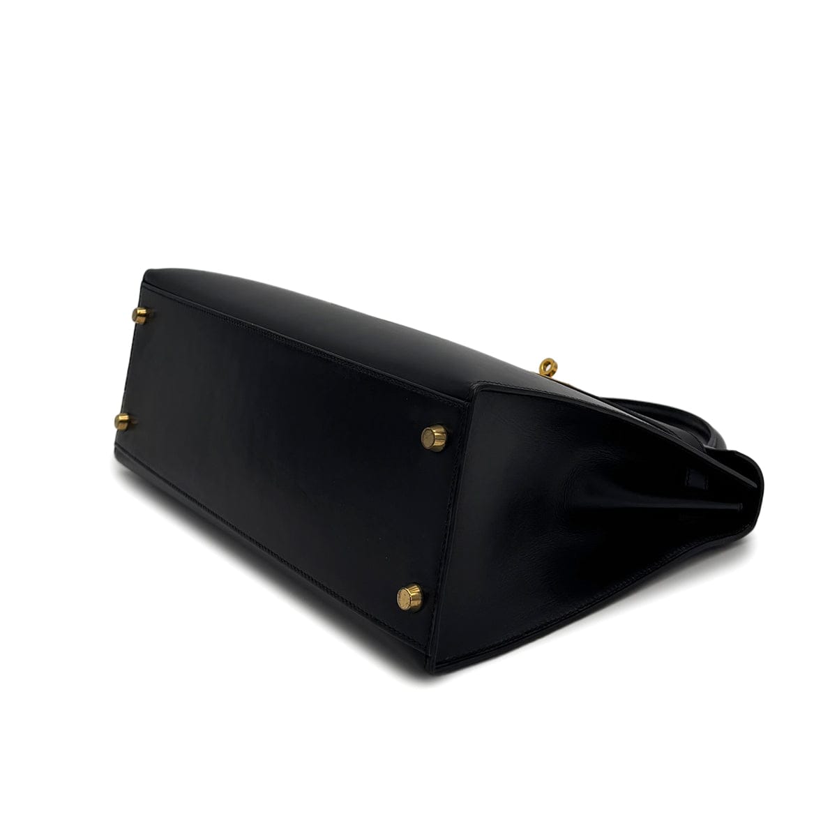 PURPOSE HERMES KELLY 32 SELLIER BLACK BOXCALF HAND SHOULDER BAG □C GOLD HARDWARE 90309800