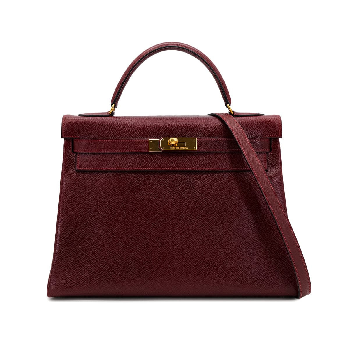 PURPOSE HERMES KELLY 32 SELLIER ROUGE H COUCHVEL HAND SHOULDER BAG 〇R GHW 90304698