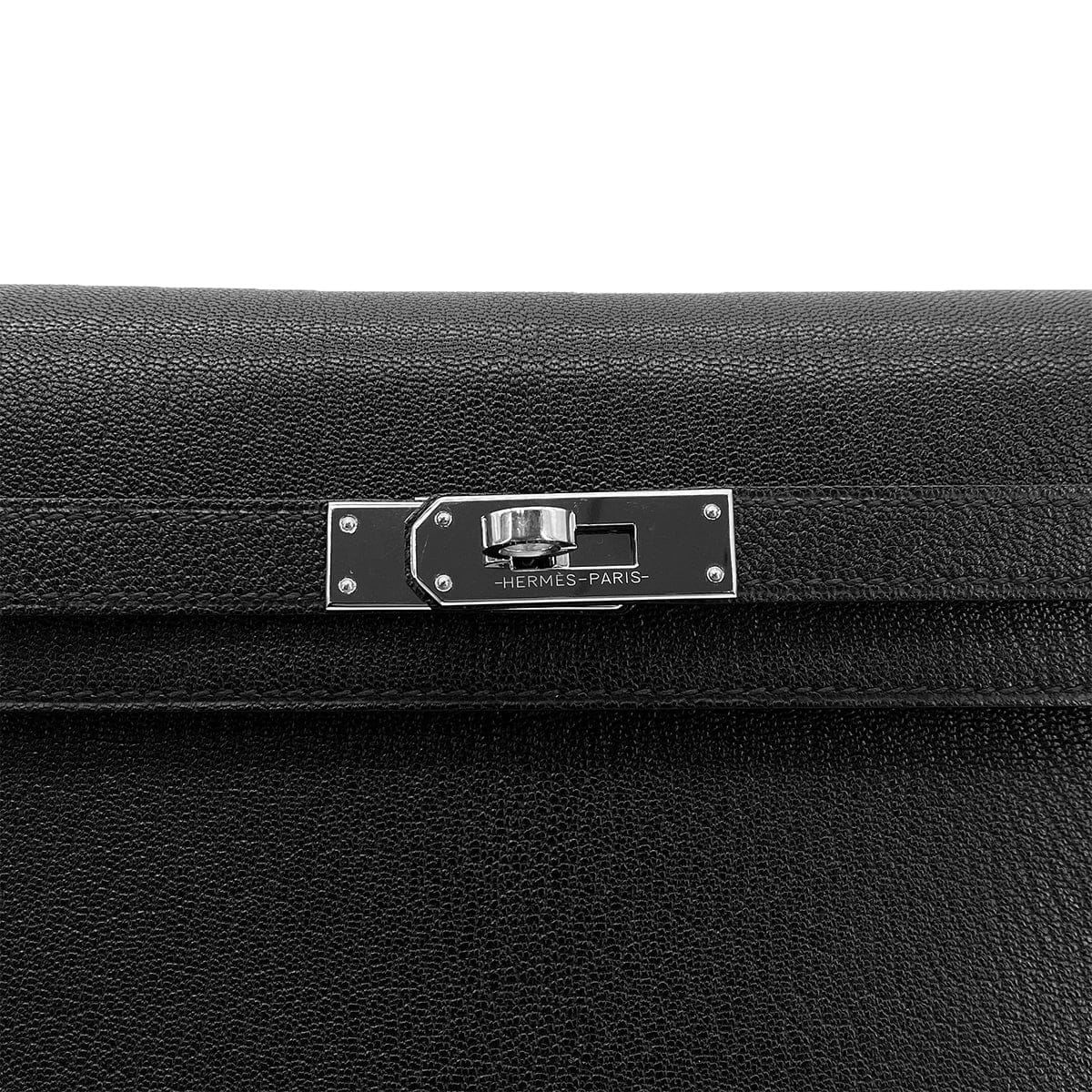 PURPOSE HERMES KELLY ELAN BLACK CHEVRE MYSORE CLUTCH SHOULDER BAG B PHW 90305111
