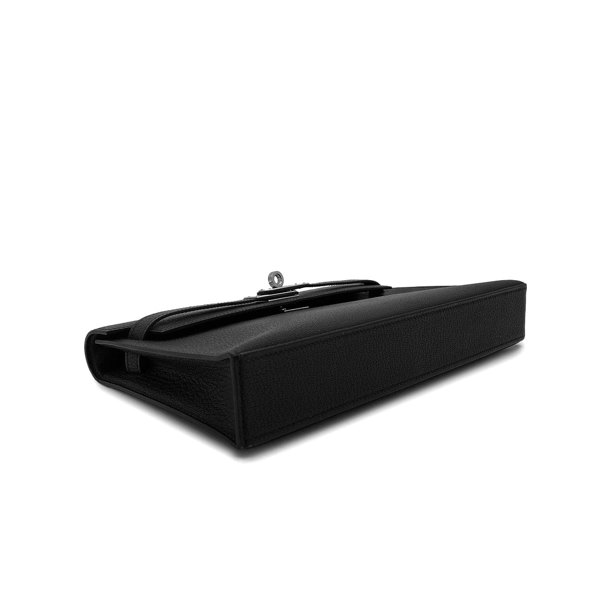 PURPOSE HERMES KELLY ELAN BLACK CHEVRE MYSORE CLUTCH SHOULDER BAG B PHW 90305111