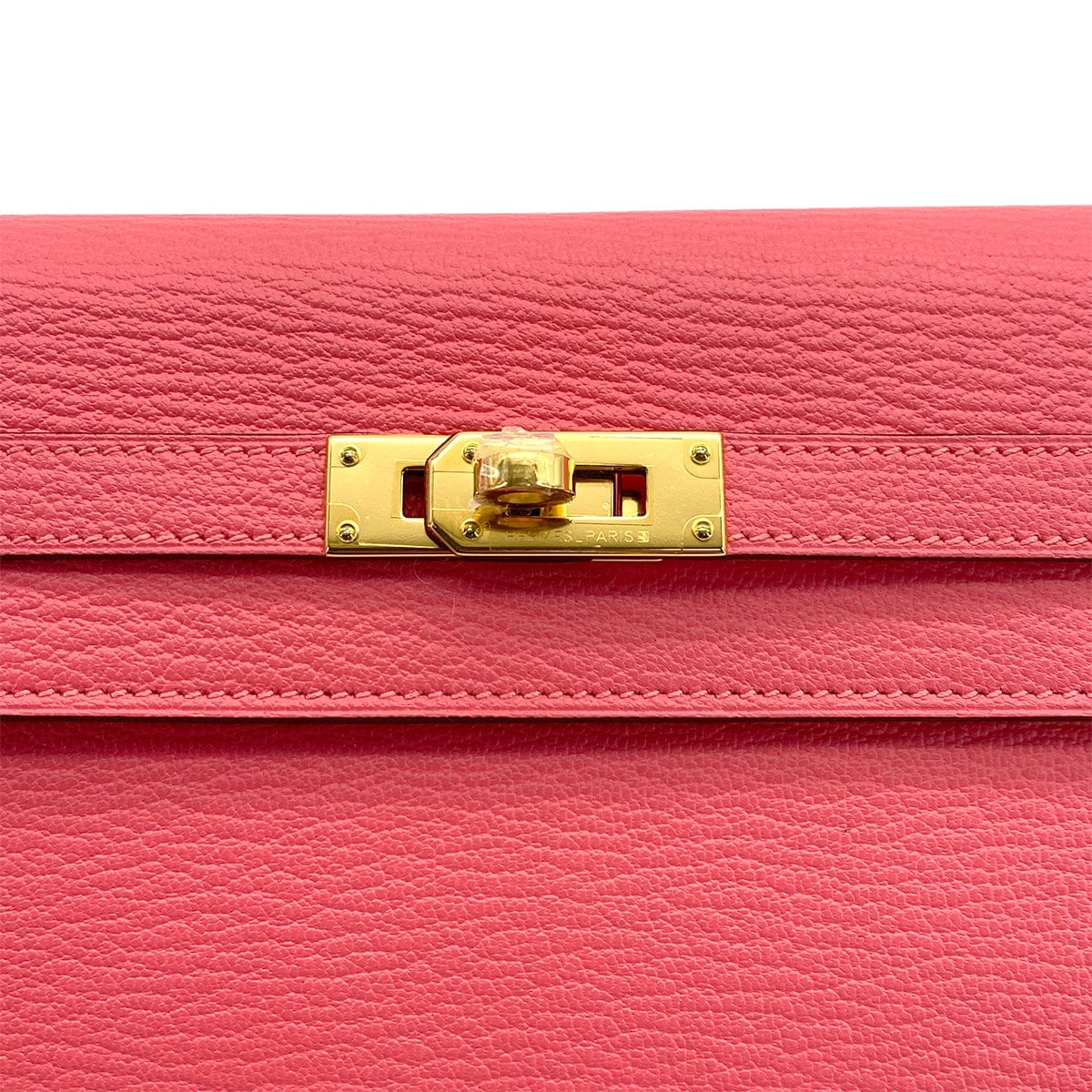 PURPOSE HERMES KELLY WALLET LONG ROSE LIPSTICK CHEVRE 2016 X GOLD HARDWARE 90308369