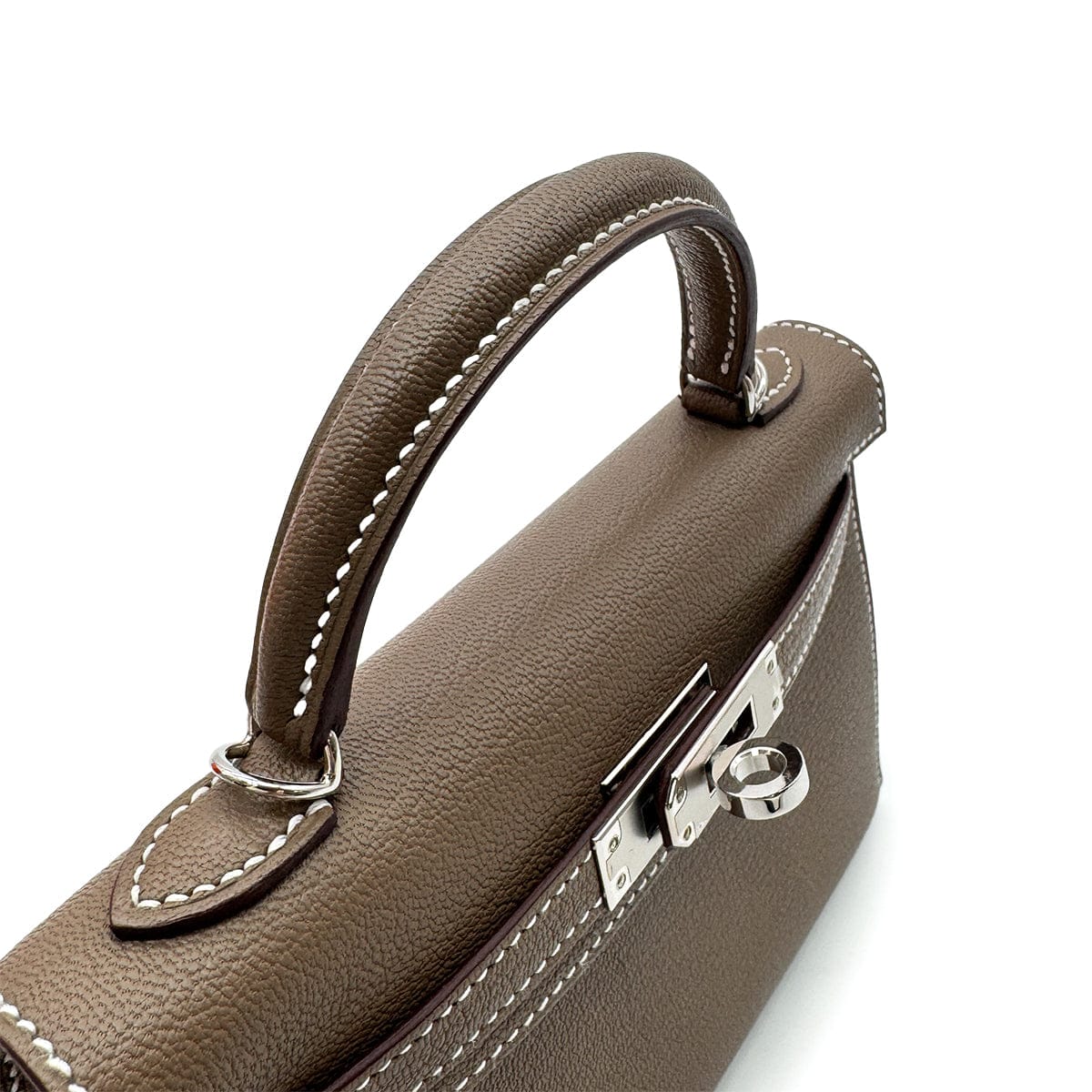 PURPOSE HERMES MINI KELLY 2 VERSO ETOUPE NEW WHITE CHEVRE MYSORE HAND SHOULDER BAG W PHW 90305379