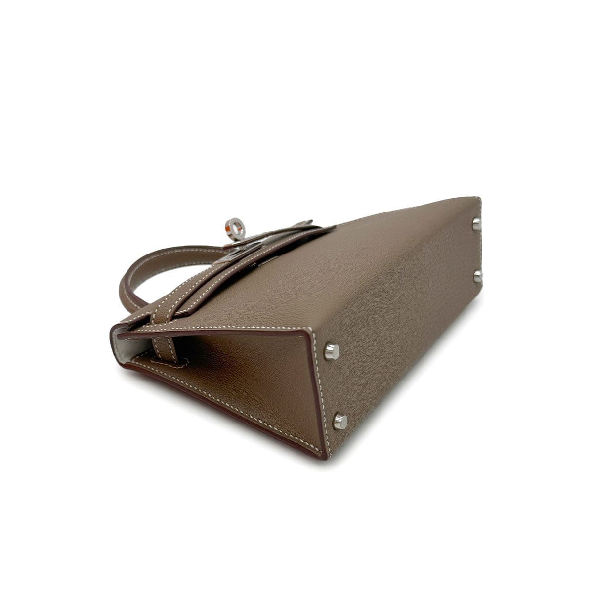 PURPOSE HERMES MINI KELLY 2 VERSO ETOUPE NEW WHITE CHEVRE MYSORE HAND SHOULDER BAG W PHW 90305379