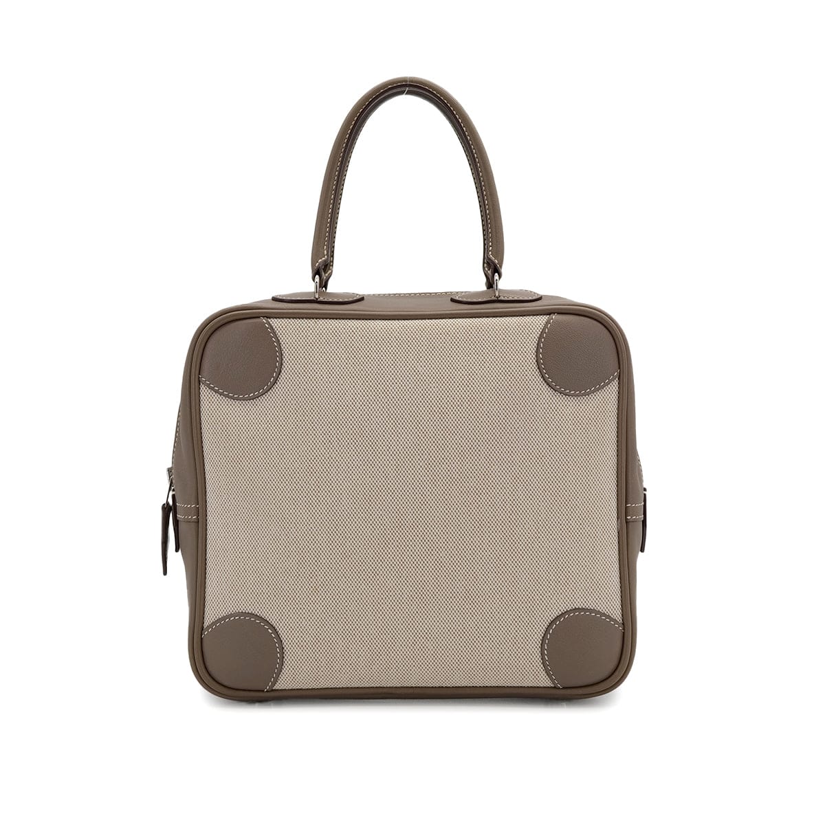PURPOSE HERMES OMNIBUS PM ETOUPE TOILE H VEAU SWIFT HAND BAG □K PALLADIUM HARDWARE 90307371
