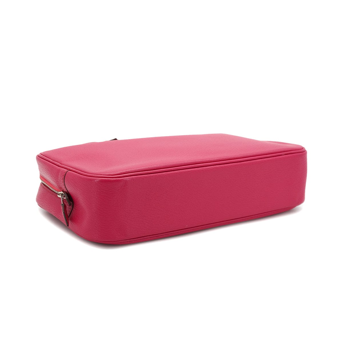 PURPOSE HERMES PLUME ELAN 28 FUCHSIA PINK CHEVRE HAND BAG 2006 SQUARE J PALLADIUM HARDWARE 90335573