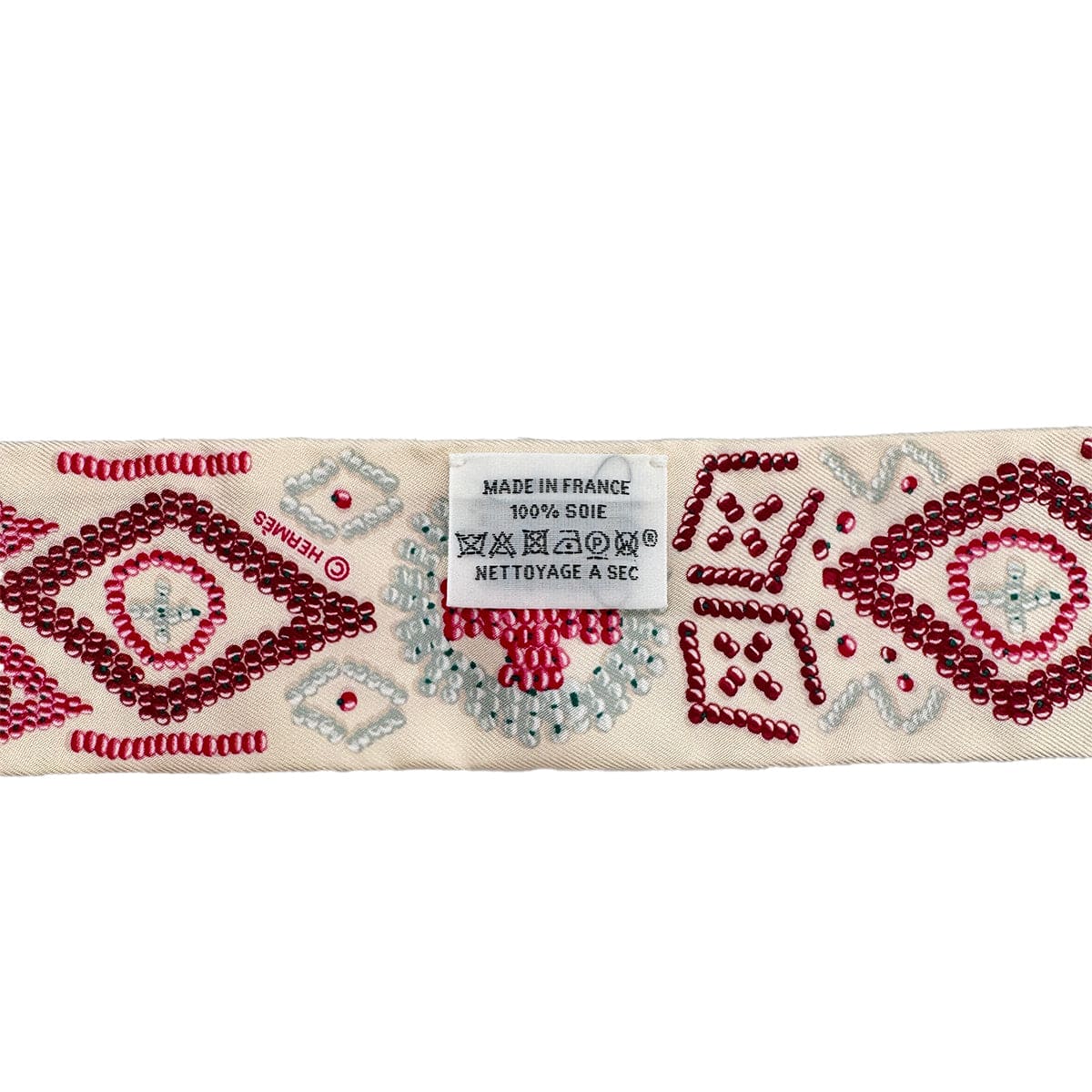 PURPOSE HERMES TWILLY KELLY EN PERLES SCARF IVORY PINK SILK 90295854