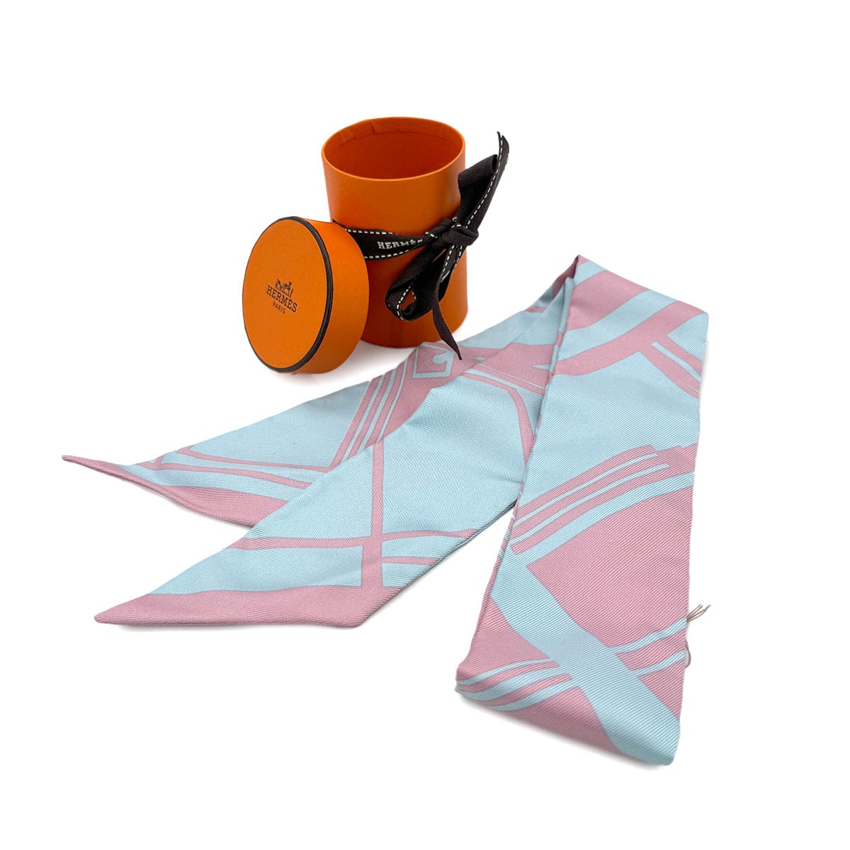 PURPOSE HERMES TWILLY SCARF LES COUPES TATTOO CIEL VIEUX ROSE SILK 90298743