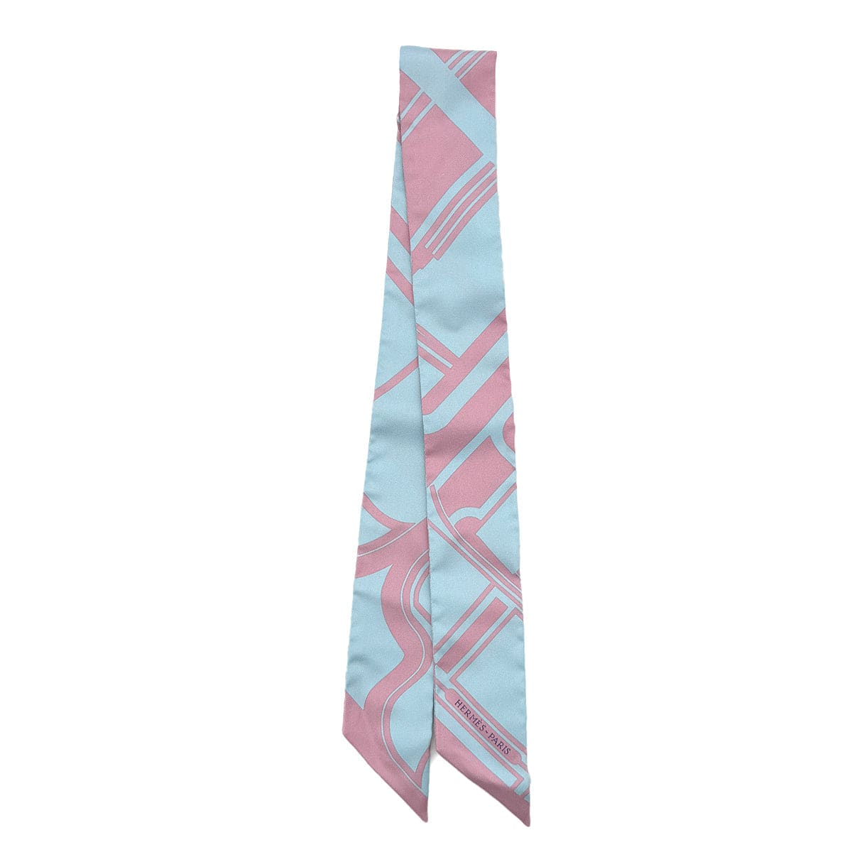 PURPOSE HERMES TWILLY SCARF LES COUPES TATTOO CIEL VIEUX ROSE SILK 90298743