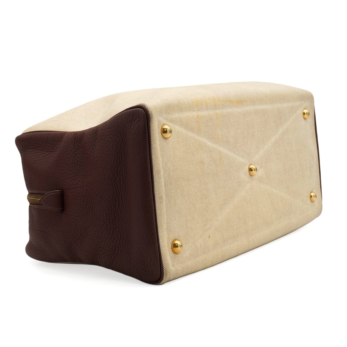 PURPOSE HERMES VICTORIA 43 TERRE TOILE H TAURILLON CLEMENCE HAND BAG GOLD HARDWARE 90347823