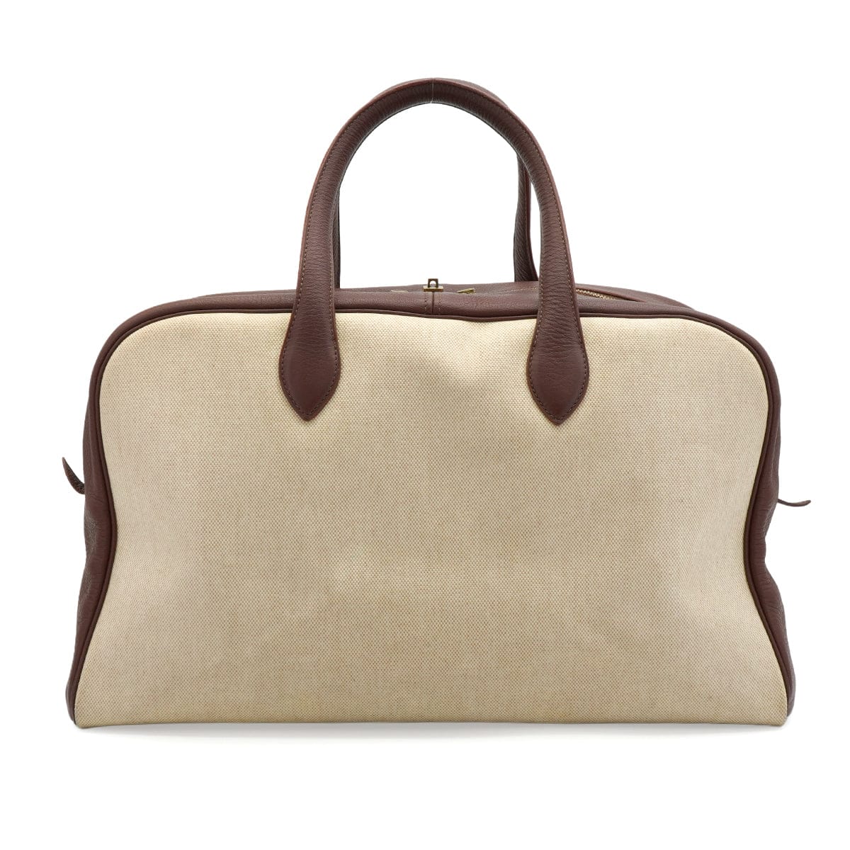 PURPOSE HERMES VICTORIA 43 TERRE TOILE H TAURILLON CLEMENCE HAND BAG GOLD HARDWARE 90347823
